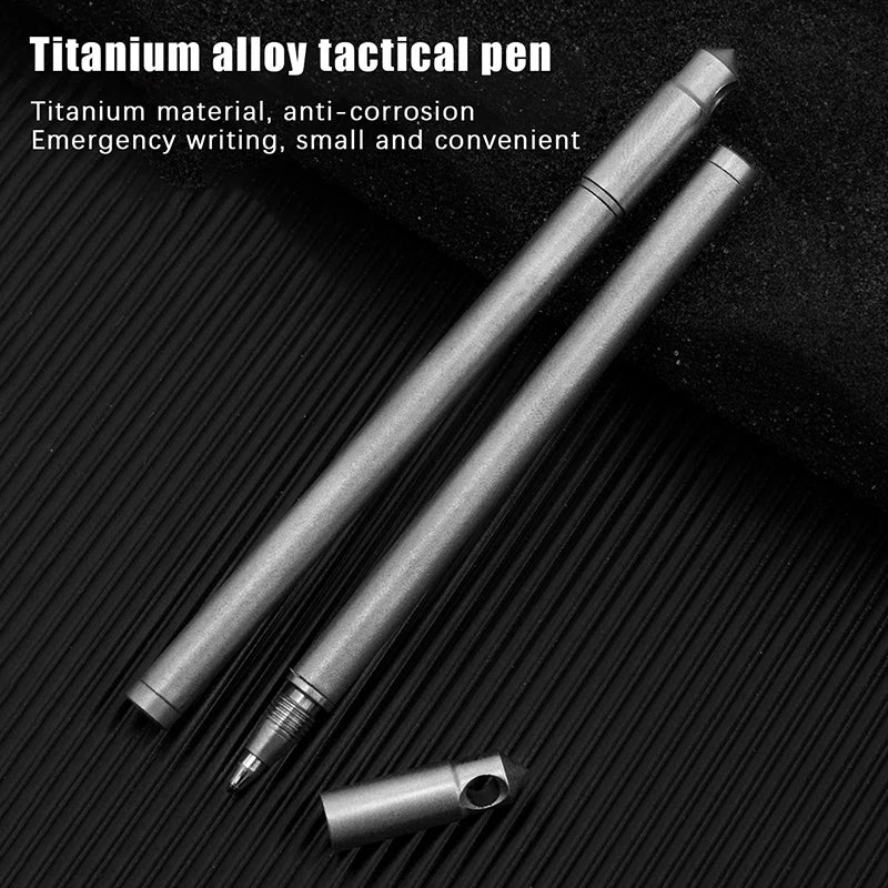 Hot Sale Portable Mini Titanium Ballpoint Pen EDC Gadget Keychain For Outdoor Camping Hiking Survival Gadget