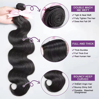 28 30 Inch Raw Brazilian Human Hair Bundles Body Wave Loose 3 4 Bundle Virgin Remy Hair Extension For Women Sew In Quick Weave