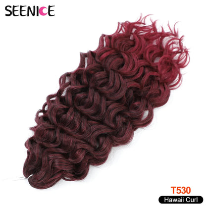 18 24“Synthetic Deep Wavy Twist Crochet Hair Afro Curls Water Wave Crochet Braids Ombre Brown Braiding Hair Extensions For Women