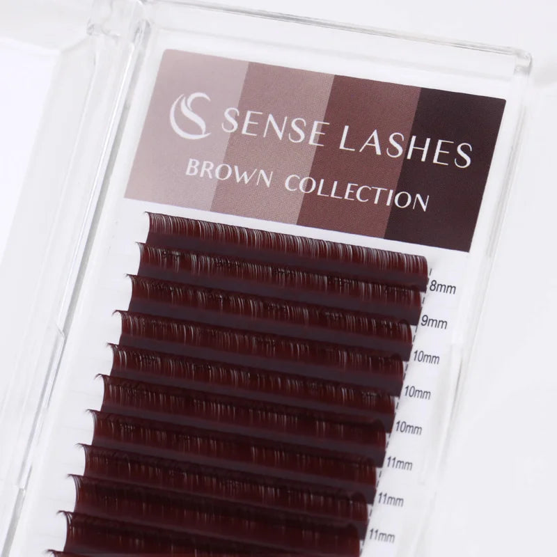 SENSE LASHES Colorful Individual Lashes 0.03/0.05/0.07 Mix 8-15mm Matte Brown Lashes Faux Cils extensiones de pestañas