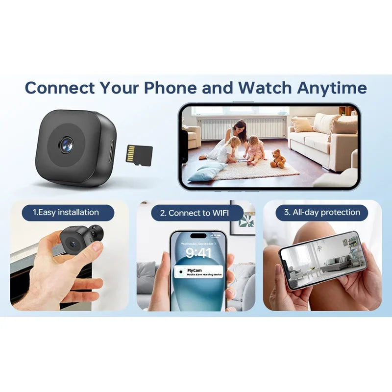 Mini 4K HD Camera WiFi Wireless Monitoring Security Protection Remote Monitor Video Surveillance Smart Home Security System 2026