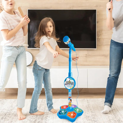 Kids Microphone with Stand Karaoke Song Music Instrument Toys Brain-Training Educational Toy Birthday Gift for Girl Boy