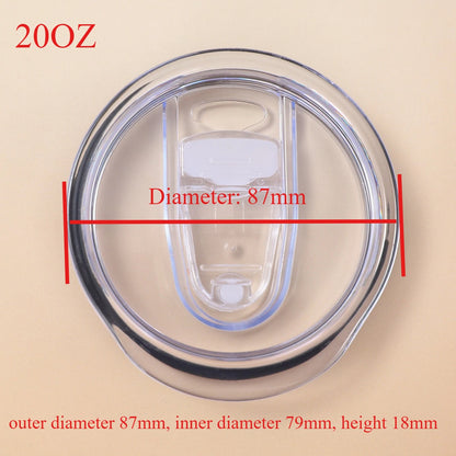 12oz 16oz 20oz 30oz Slim Straight Cup Push Lid Sealed Leak-proof Transparent Slide Lid Simple Car Cup Lid Wholesale Tapa De Taza