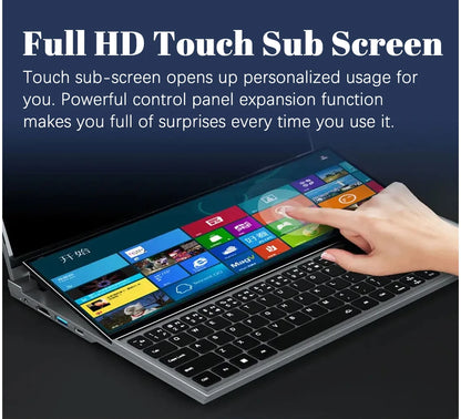 CRELANDER Double Screen Laptop intel core  i7-9750 Generation Windows 11 Touch Screen Gamer Laptop PC Portable Notebook Compu