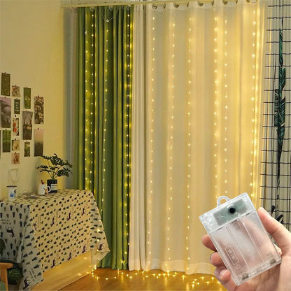 Bedroom Decoration Ramadan Home Decoration Battery Power LED Curtain Light Fairy String 2026 Mother's Day Eid Mubarak