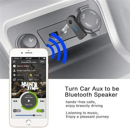AUX Bluetooth 5.0 Receiver,Wireless Bluetooth5.0 Car 3.5mm Socket Adapter,Audio Converter Mobile Phone Hands-Free Stereo Adapter