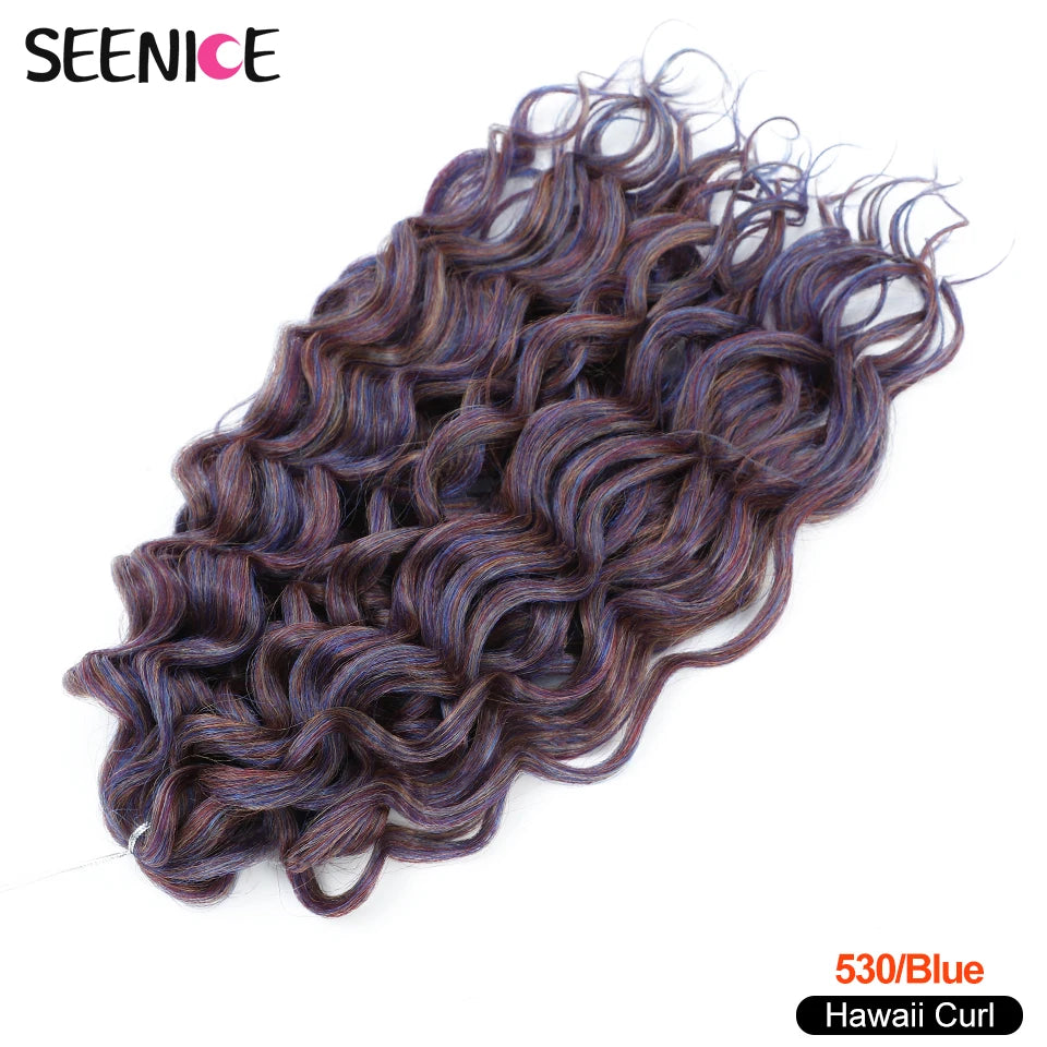 18 24“Synthetic Deep Wavy Twist Crochet Hair Afro Curls Water Wave Crochet Braids Ombre Brown Braiding Hair Extensions For Women
