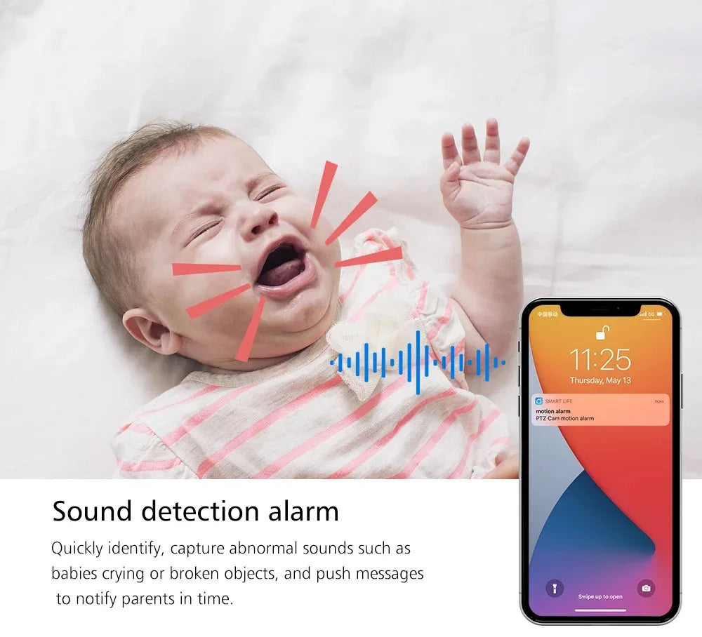 Tuya 5G WiFi IP Camera Indoor 6MP Wireless Security Surveillance Camera Auto Tracking Baby Monitor IR Night Vision 6x Zoom Cam