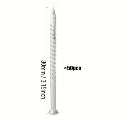 50 pieces of stainless steel self-tapping deck wood screws for decking, fence assembly, outdoor wood installation