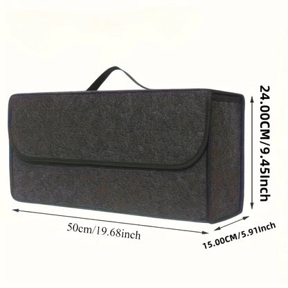 1-Pack Car Trunk Organizer: Foldable, ergonomic handle, for SUVs/sedans/trucks, durable fabric