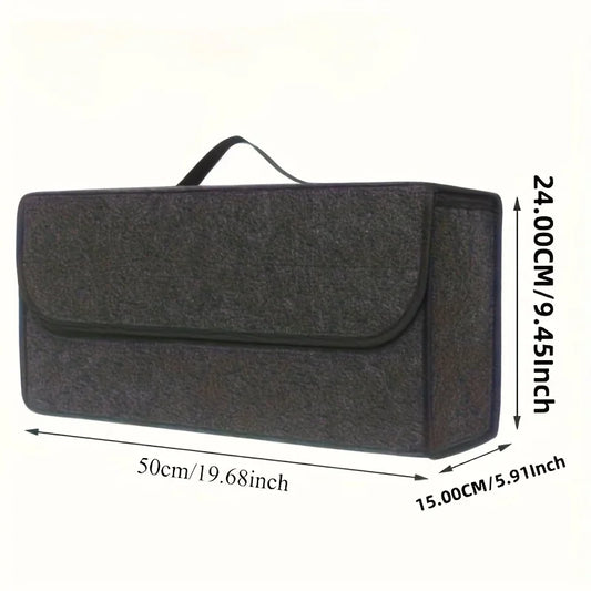 1-Pack Car Trunk Organizer: Foldable, ergonomic handle, for SUVs/sedans/trucks, durable fabric