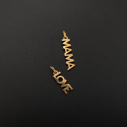 eManco  MAMA LOVE Pendant  Charms Stainless Steel Letter Hang Ornament For DIY Mother's Day Nacklace Earrings Jewelry Making