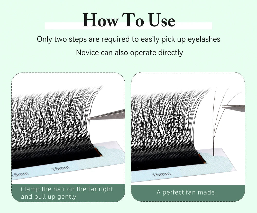 Yelix 10 Cases 3D W Shaped Lashes Smaller Spacing Eyelashes Extension Natural Soft Lashes Premade Volume Fans Eyelashes