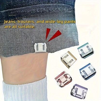 10/20/30pcs Random color Invisible Hem Shortening Clips, Anti-Slip Pants Leg Fixing Grips Seamless Hems Buttons Non Slide Shoe
