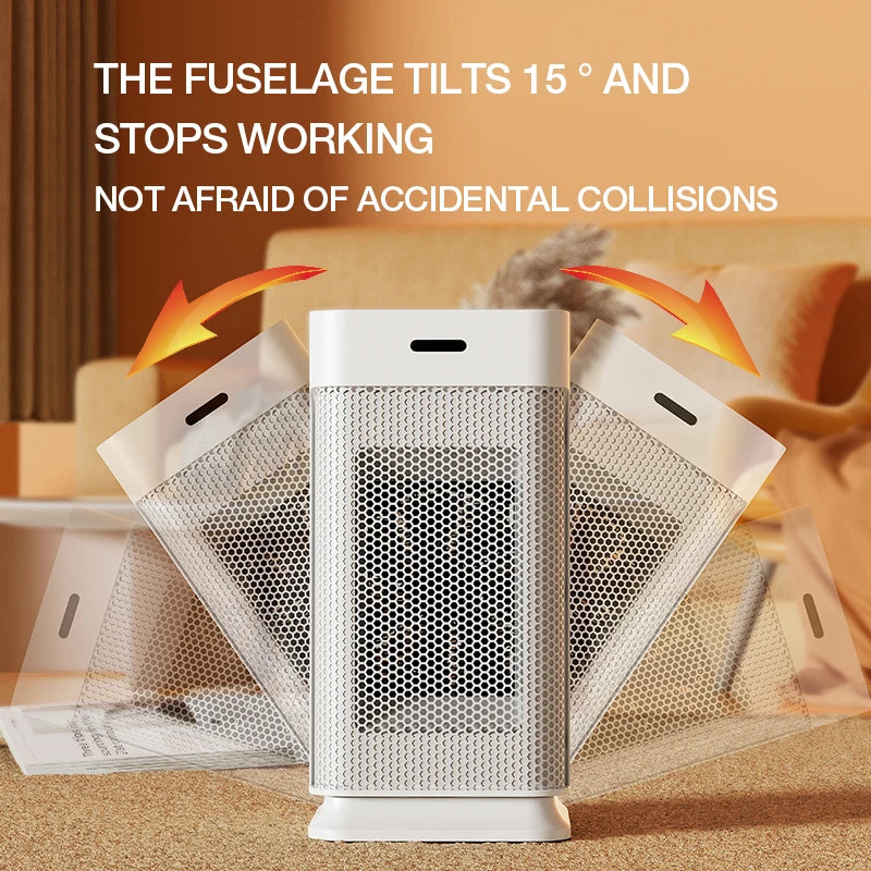 Portable PTC ceramic electric heater with multi-stage adjustment, silent, small household fan and night light heater.