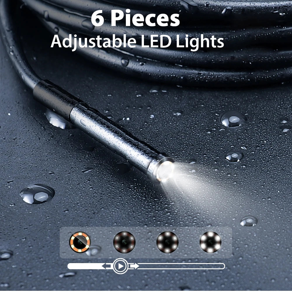 KERUI 2MP Industrial Endoscope Camera Single/Dual Lens Mini Inspection Camera for Iphone Waterproof Pipeline Borescope Type C