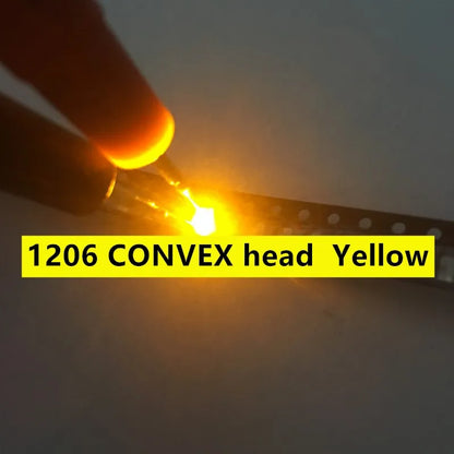 100PCS 1206(3216) Ball head concentrated SMD LED Diode Chip Red Green Blue Yellow Orange White SMT Lamp Light Beads Emitting Kit
