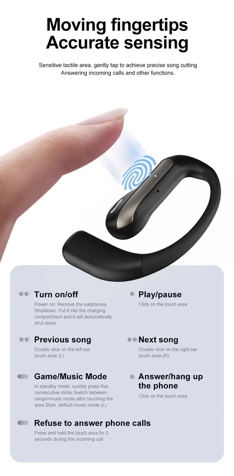 Smart AI Translation Headset True Wireless Sports Long-lasting Bluetooth Headset Stereo Sound Semi-in-ear Air Conduction Headset