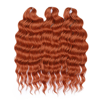 FASHION IDOL 24Inch Crochet Hair Synthetic Water Wave Braiding Hair Extensions Ombre Rainbow color Fake Hair Deep Wave Curl Hair