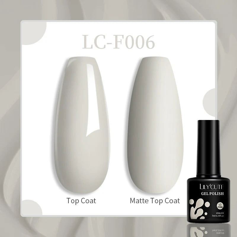 LILYCUTE 7ml White Color Gel Nail Polish Semi Permanent UV Gel Polish Gorgeous Full Coverage Soak Off UV LED Nail Gel Varnishes