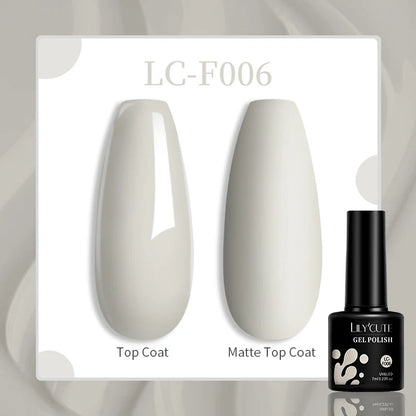 LILYCUTE 7ml White Color Gel Nail Polish Semi Permanent UV Gel Polish Gorgeous Full Coverage Soak Off UV LED Nail Gel Varnishes