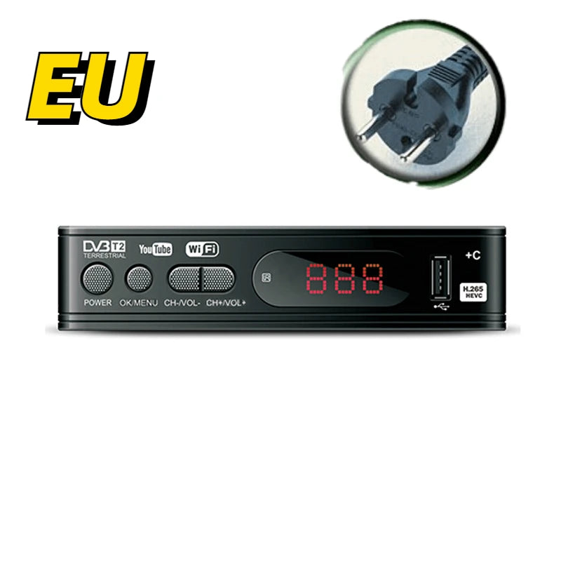 DVB T2 Digital Terrestrial Receiver TV BOX H.264 HD TV Tuner Receptor Support Youtube Europe Spain France EU US UK