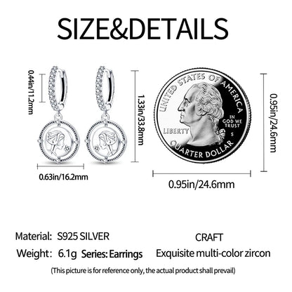 Hot Sale 925 Sterling Silver Spring Zircon Sunflower Stud Earrings For Women 2023 Trending Fashion Jewelry mother's day gift