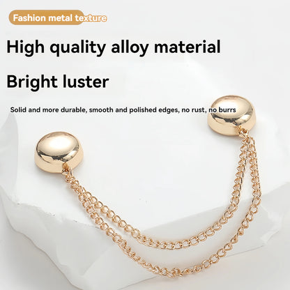 1PC Magnetic Clothing Clip with Decorative Chain, Multi-Function Scarf Shawl Cuff Fastener for Modesty & Style