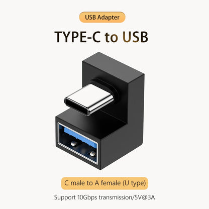 5A Type-C OTG Adapter 240W Fast Charging Data Converter USB4.0 40Gbps Support 8K 60Hz USB C 90/180 Degree Elbow Adapter