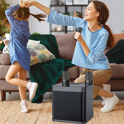 Karaoke Machine for Adults, Portable Bluetooth Karaoke Microphone Singing Speaker Karaoke Player with 2 Wireless Mic Home Party