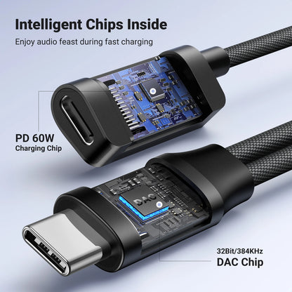 UGREEN USB Sound Card Type C to 3.5mm AUX Cable Adapter Earphone Converter DAC Chip PD QC Charging Sound Card for Headset