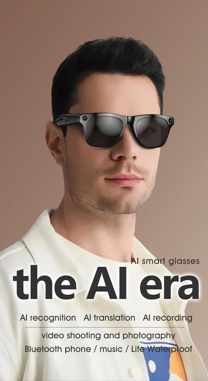 Xiaomi 4K AI Camera Glasses 800MP Multifunctional Photochromic Smart Glasses Bluetooth Calling Photo Video Music Translation New