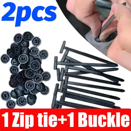 Universal Nylon Cable Tie Buckle Auto Fastener Screw Replacement Clip Car Fender Trunk Engine Guard Panel Wire Management Secure