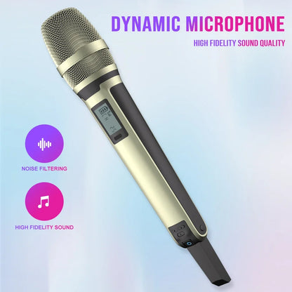 Karaoke Microphone G-MARK SKM9000 2 Channels Wireless UHF Frequency For Teaching Wedding Clear Stable Audio Transmission
