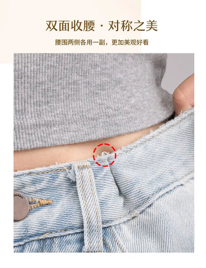 10pcs Invisible Metal Waist Clips Adjustable Button Clips for Jeans and Clothes Tightener with Hidden Design