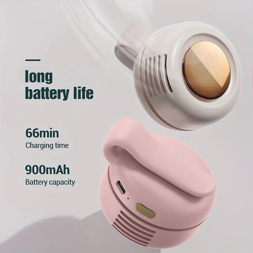 MF019 Mini Whirlwind Portable Snap On Charging Fan Waist Clip Mini Whirlwind Fan 3-Speed Handsfree Silent Strong Wind 2026 New
