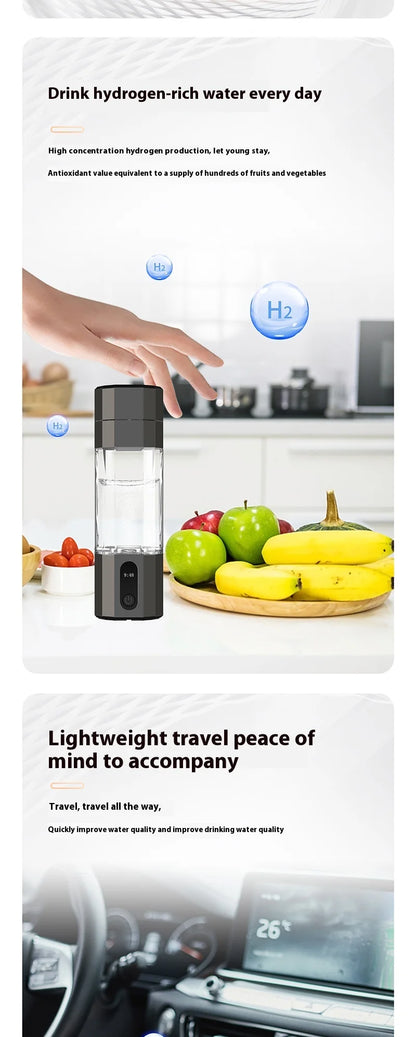 High Quality 6000-8000PPB Hydrogen Rich Water Bottle Cup Portable USB Powered Hydrogen Water Generator for Household Use