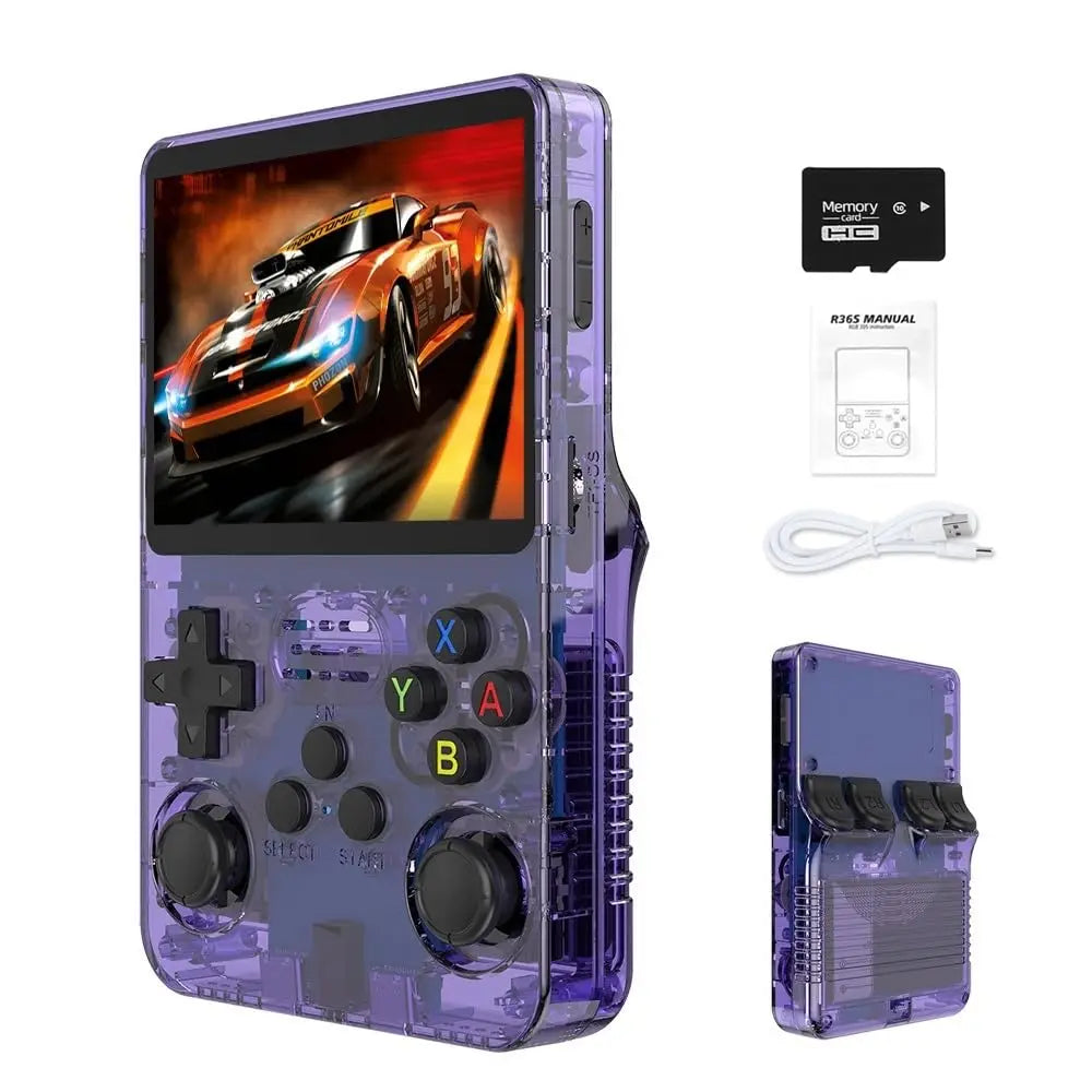 New Retro R36S Handheld Video Game Console 3.5 Inch IPS Screen 64GB Preloaded Games Portable Pocket Player with Linux System