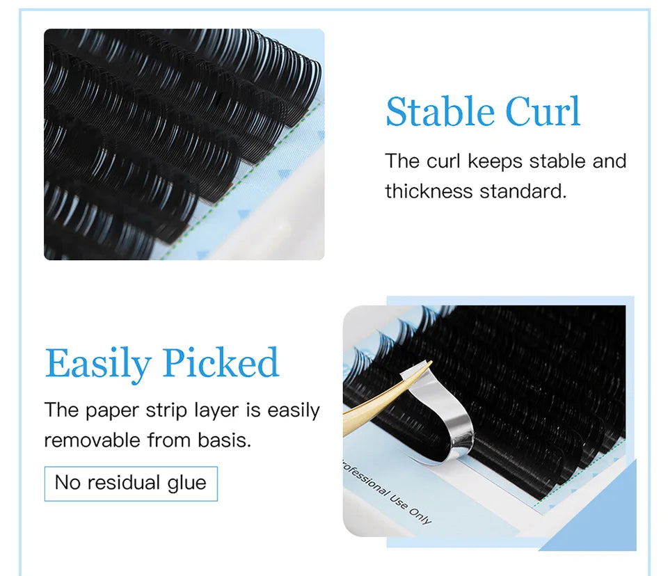 AGUUD Matte Black Individual Eyelash Extension Professional Volume Korean PBT Cashmere Lash Extension Tray Classic Lashes Cilios