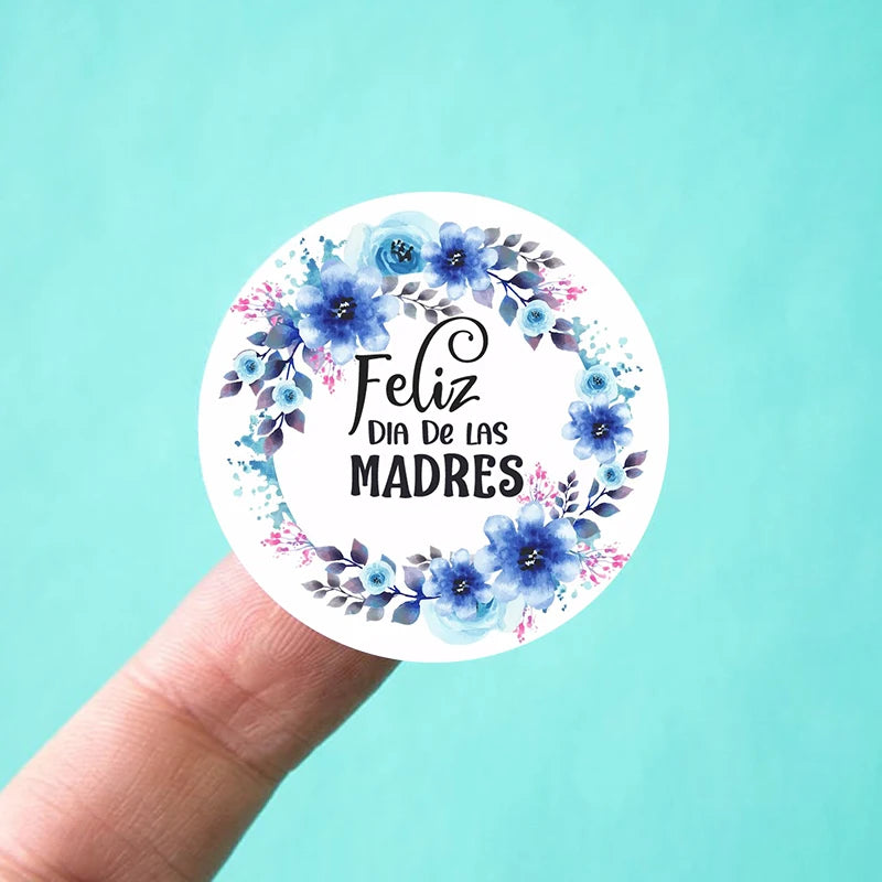 Feliz Día De La Madre Español Happy Mother's Day Decor Stickers Labels Floral Self-adhesive Paper Labels