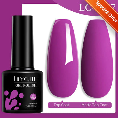 LILYCUTE Ancora Red Autumn Winter Gel Nail Polish Semi Permanent Soak Off UV LED Gel Varnish Manicure Nail Supplies