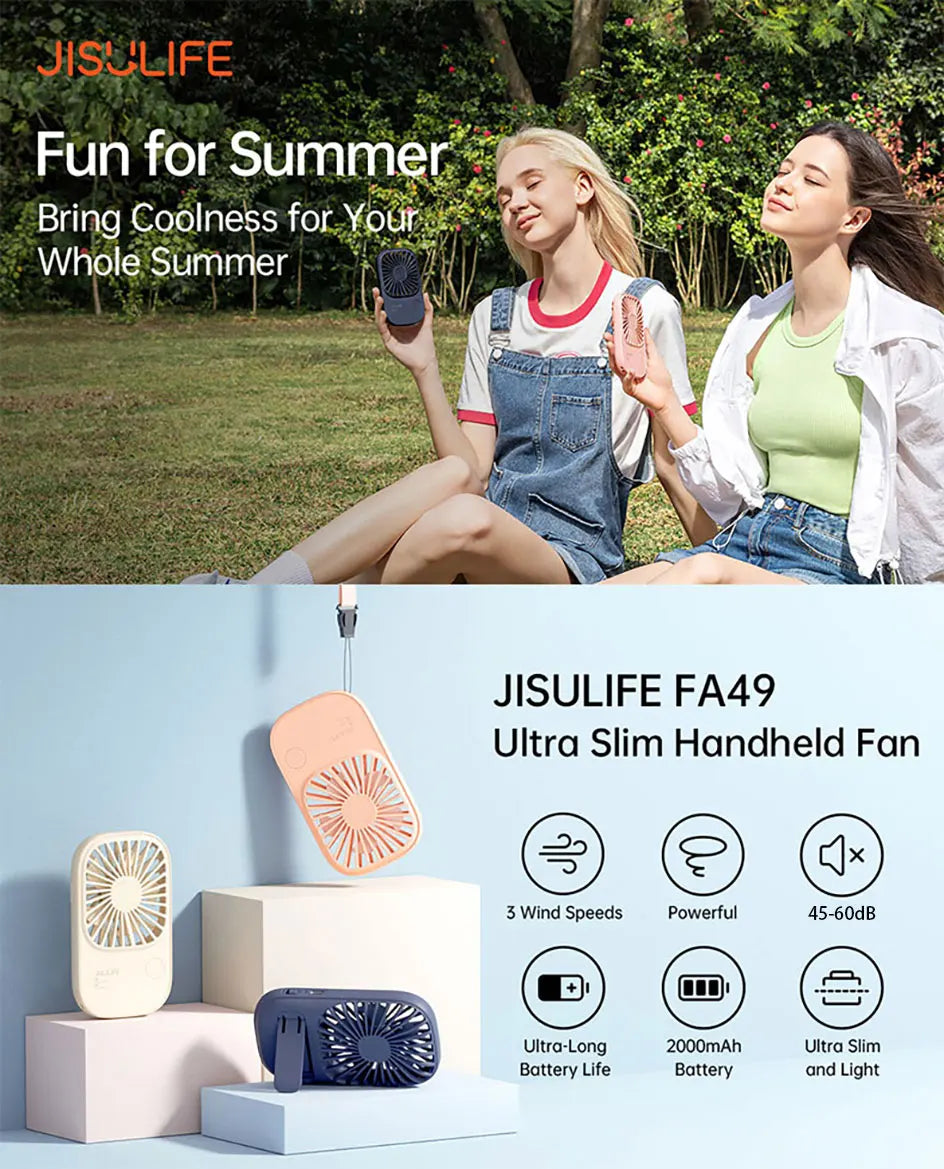 JISULIFE Mini Handheld Fan Portable Fan, Small Desk Fan with Bracket, USB Rechargeable Lash Fans,Eyelash Makeup Fan