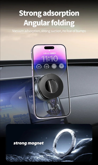 K007 Strong Magnetic Car Phone Holder Foldable Design 360° Adjustable Vacuum Mount for Car/Desk/Bathroom/Universal Use Holder
