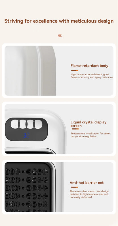 Portable Heater Electric Heater Plug in Wall Room Heater Radiator Remote Warmer Machine Muted for Bedroom Bathroom Office