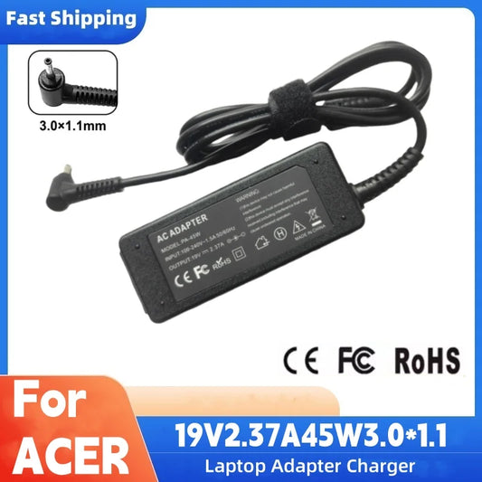 19V 2.37A 45W 3.0*1.1MM Laptop Adapter Charger For Acer Aspire S7 391 V3-371 Switch12 PA-1450-26 A13-045N2A 547H Chromebook 11