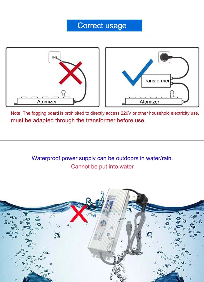 6/8/10/12 Head Atomizer Ultrasonic nebulizer Industrial Humidifier Mist Maker DC45V Powersupply Landscape Garden Fogger Buoy