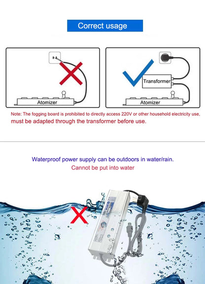 6/8/10/12 Head Atomizer Ultrasonic nebulizer Industrial Humidifier Mist Maker DC45V Powersupply Landscape Garden Fogger Buoy