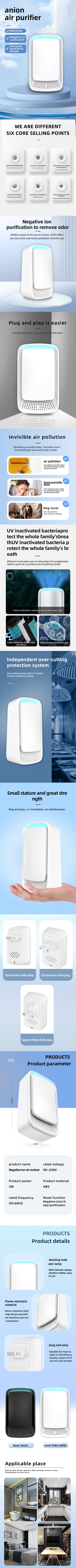Air Purifier Mini Air Fresheners Deodorizer Negative Air Ionizer Portable Air Cleaner For Home,Office,Pets,Smokers,Toilet (