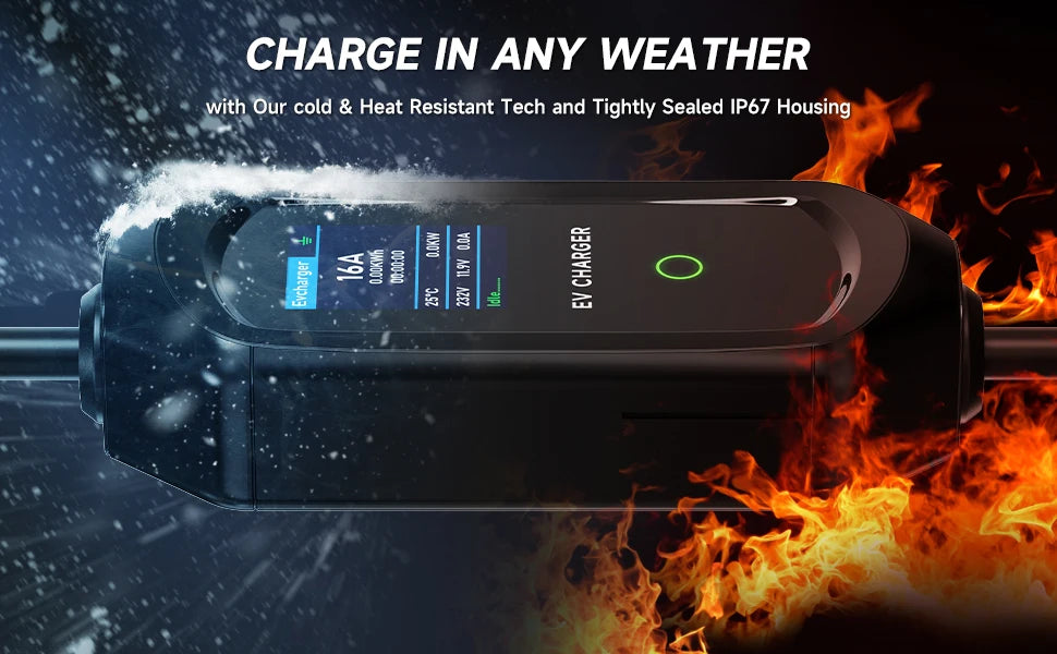 AFEEV Portable EV Charger Type2 IEC62196-2 EVSE Fast Charging Cable Type1 SAE J1772 Wallbox WiFi APP Bluetooth Wireless Control