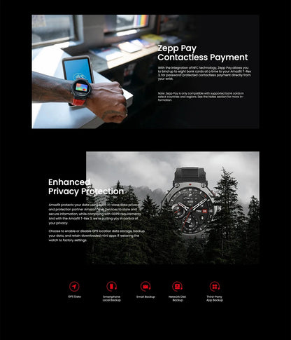 Amazfit T-Rex 3 Smartwatch 48mm AMOLED Display 6 Satellite Systems Dual Band GPS 170 Sports Mode Smart Watch
